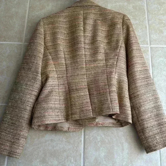 Anne Klein Tweed Blazer Jacket Size 8 Brown Multicolor Fall Workwear Office - Picture 7 of 14